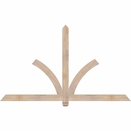 Ekena Millwork Redmond Smooth Timber Gable Bracket, Douglas Fir, 72"W x 42"H x 1 1/2"D x 3 1/2"F, 14/12 Pitch GBW072X42X0204RED00SDF